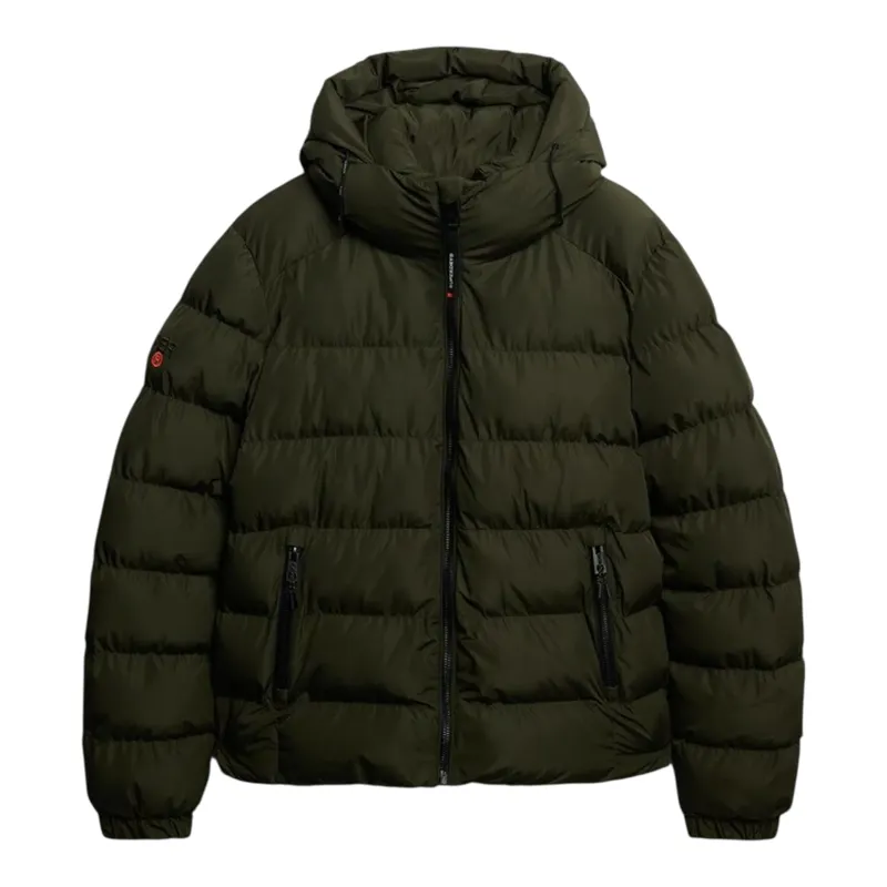 Superdry Hooded Sports Puffer Jacket Army Khaki