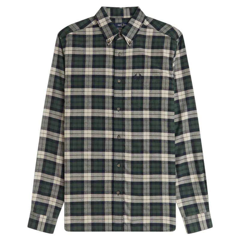Fred Perry Brushed Tartan Shirt Court Green