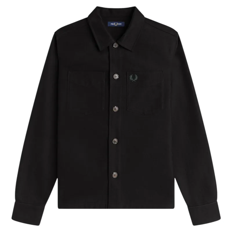 Fred Perry Brushed Twill Overshirt Black