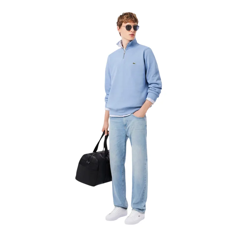 Lacoste Zip Neck Sweatshirt Light Blue-2