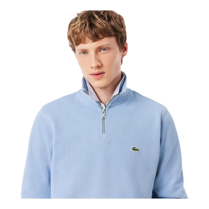 Lacoste Zip Neck Sweatshirt Light Blue-3