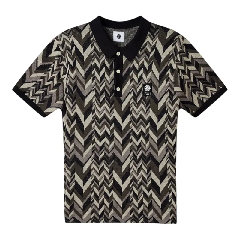 Pretty Green Starship Short Sleeve Knit Polo Black