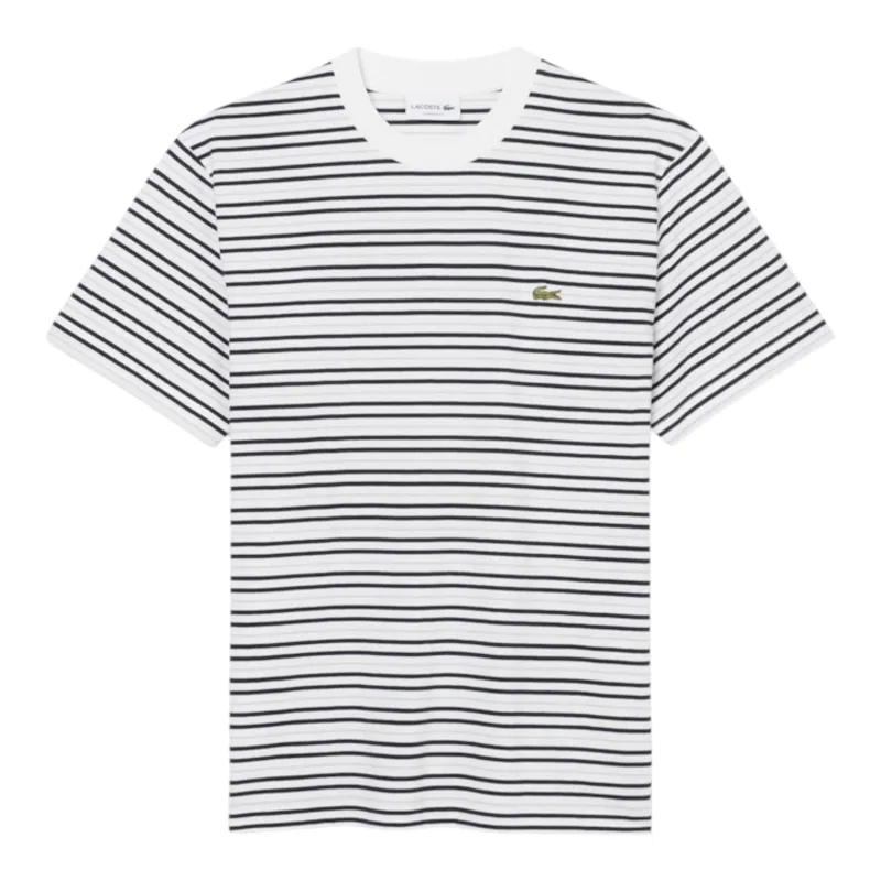 Lacoste Striped Cotton T-shirt White
