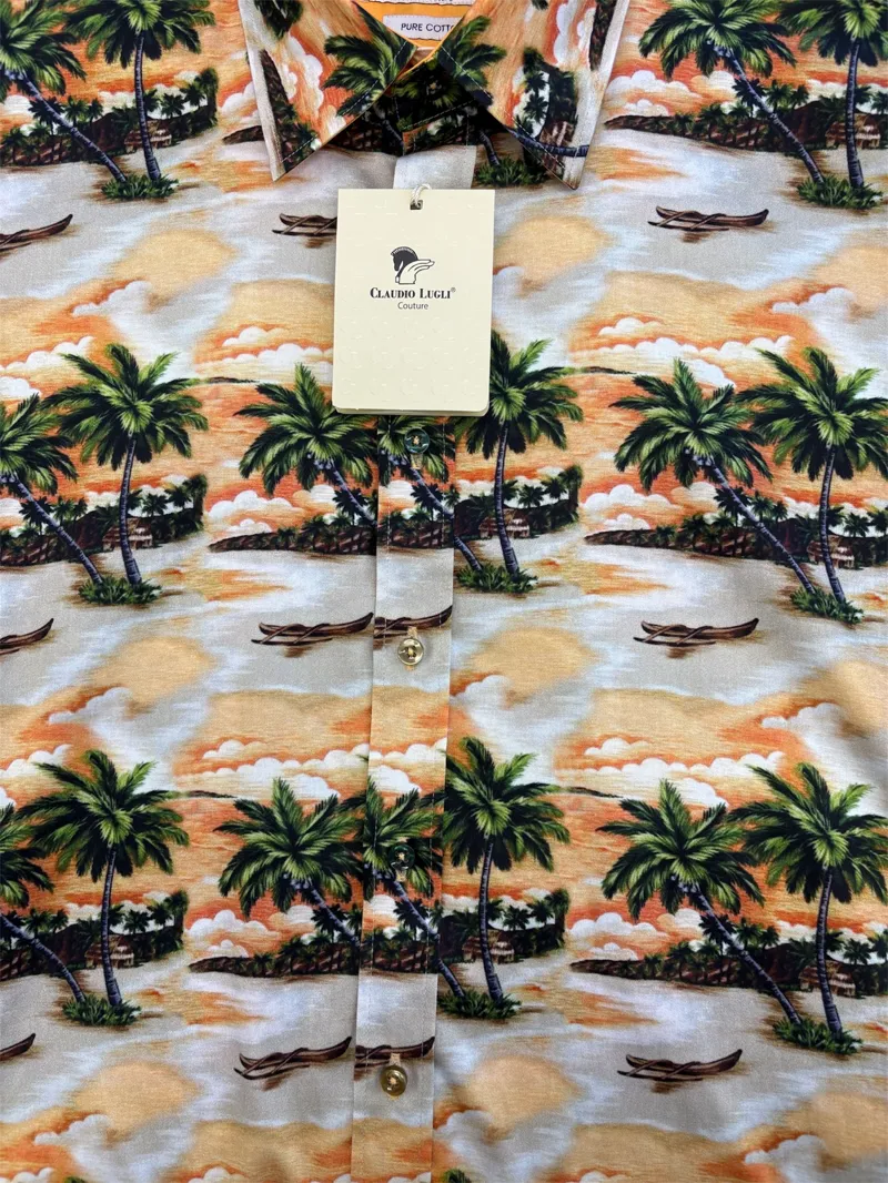 Claudio Lugli Hawaiian Beach SS Shirt Beige-1