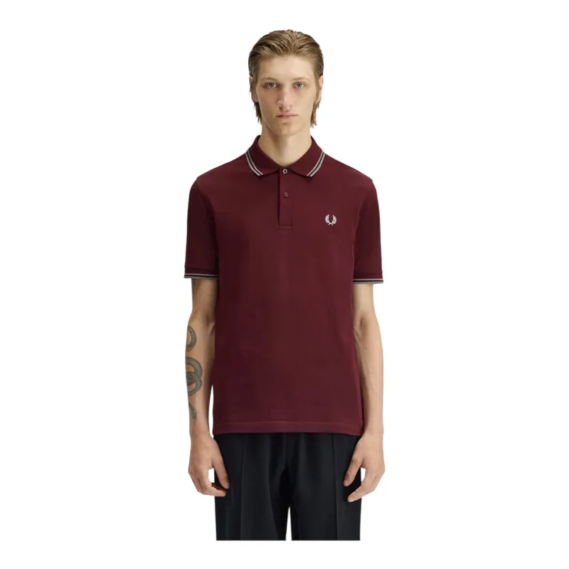 Fred Perry M3600-08B Polo T-shirt Oxblood / Stockport Blue