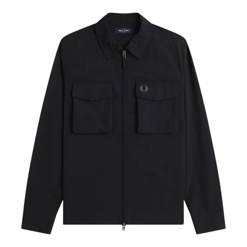 Fred Perry Ripstop Pocket Overshirt Black