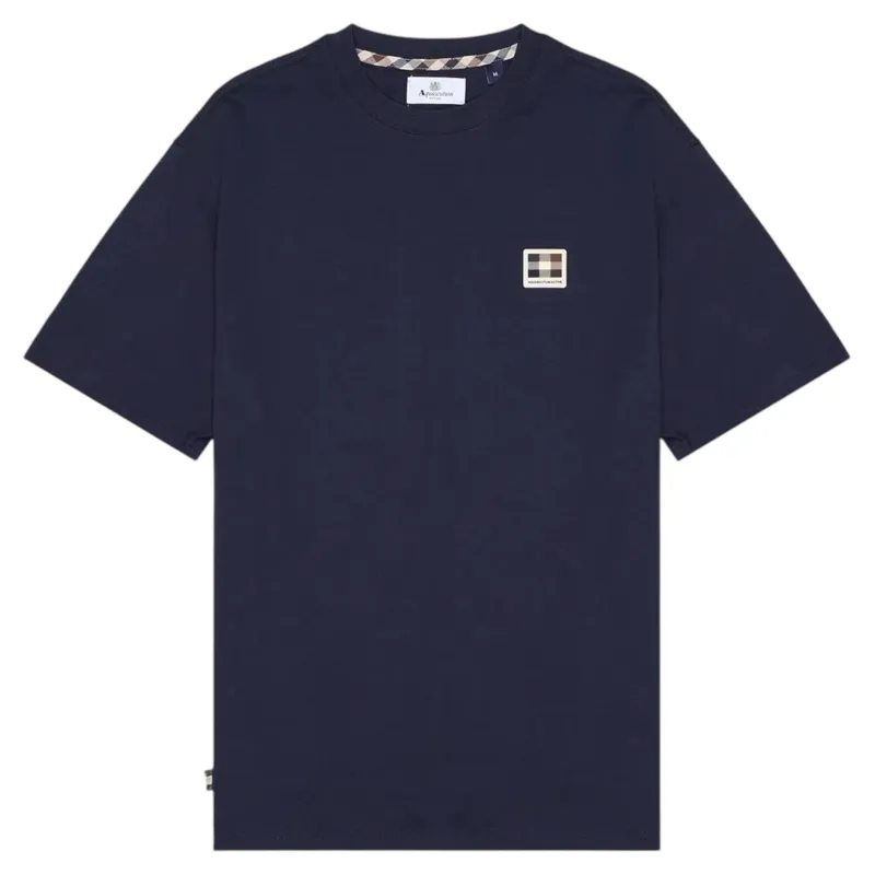 Aquascutum Badge Logo T-Shirt Navy 