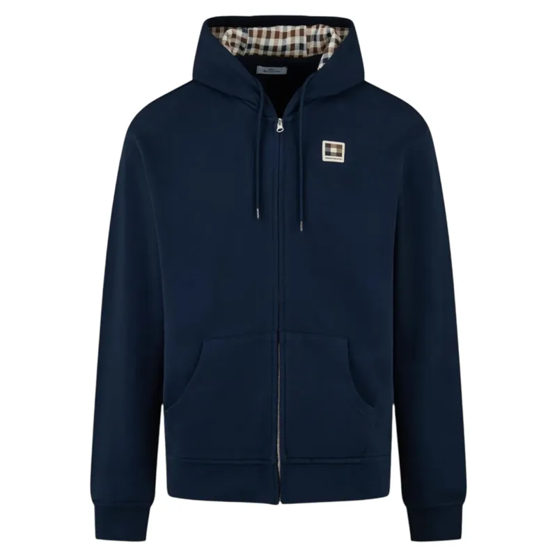 Aquascutum Full Zip Hoodie Navy 