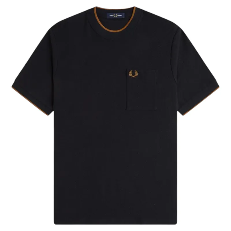 Fred Perry Pocket Detail Pique T-shirt Black