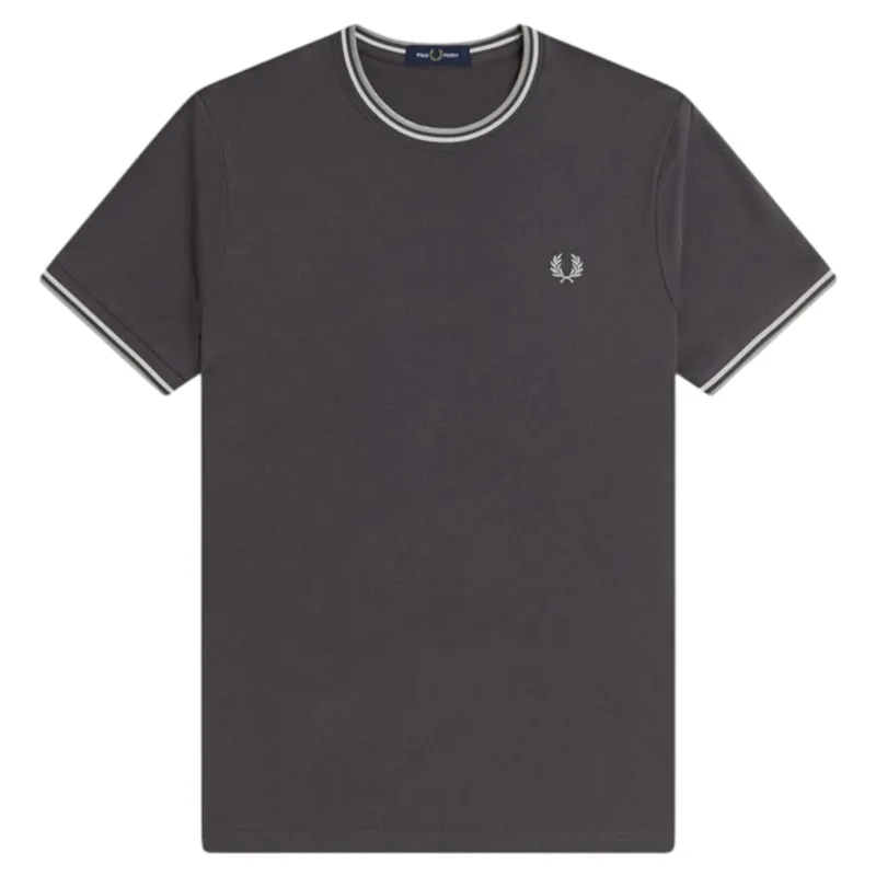Fred Perry Twin Tipped T-shirt Anchor Grey / Ecru / Seagrass