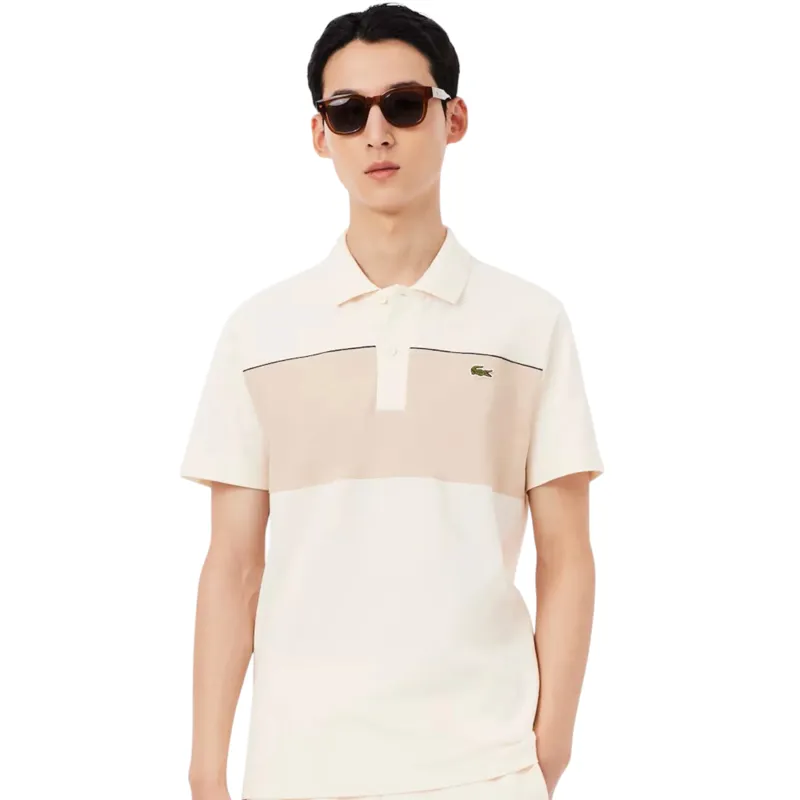 Lacoste Colour Block Polo Shirt Beige