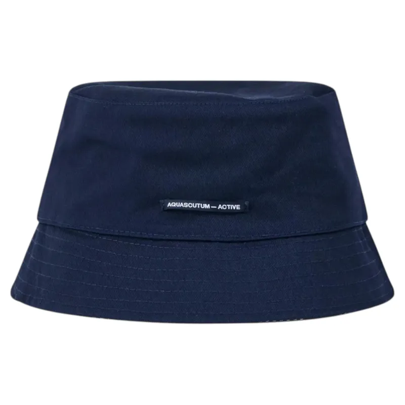 Aquascutum Reversible Cotton Bucket Hat Navy -1