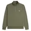 Fred Perry Half Zip Sweatshirt Laurel Wreath Green / Ecru / Blue