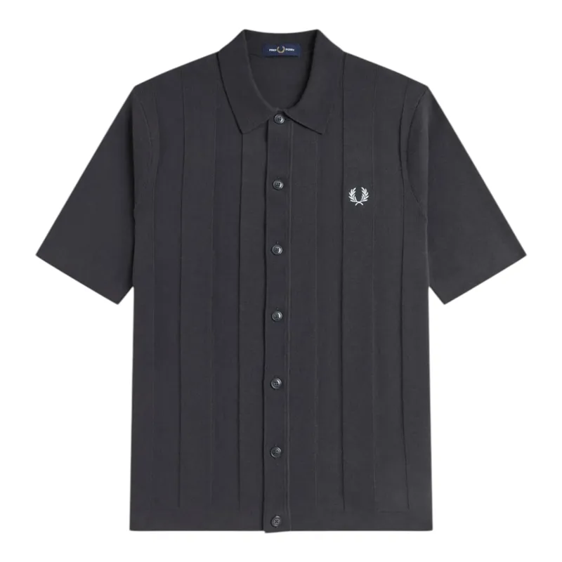 Fred Perry Tonal Vertical Stripe Shirt Anchor Grey 