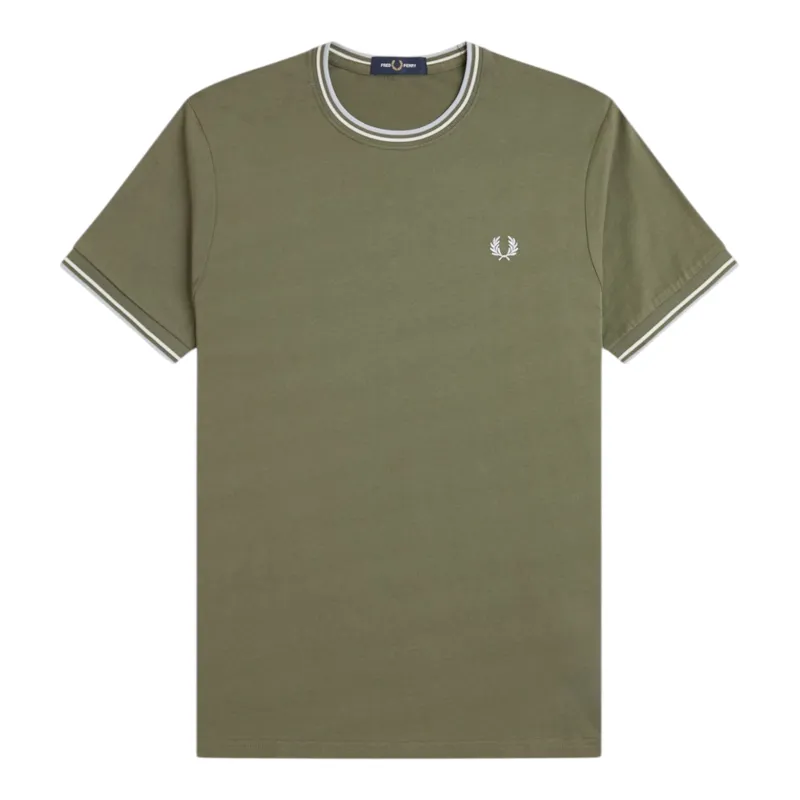 Fred Perry Twin Tipped T-shirt LW Green / Ecru / Blue