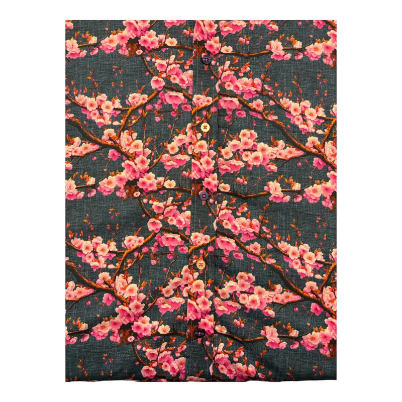 Claudio Lugli Plum Blossom Print Shirt Navy-1