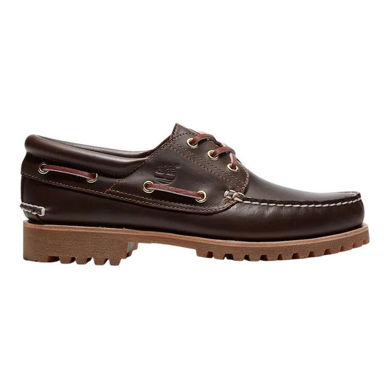 Timberland Authentic 3-Eye Lug Handsewn Boat Shoe Brown