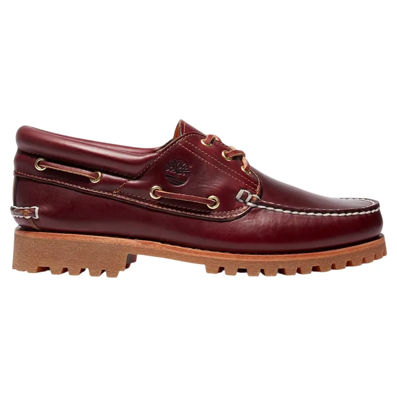 Timberland Authentic 3-Eye Lug Handsewn Boat Shoe Burgundy