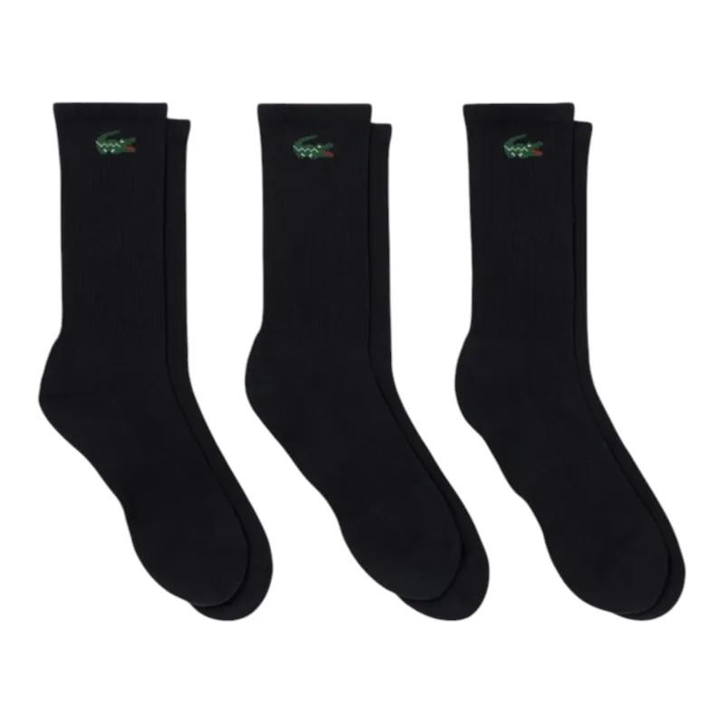 Lacoste 3 Pack Sports Socks Black