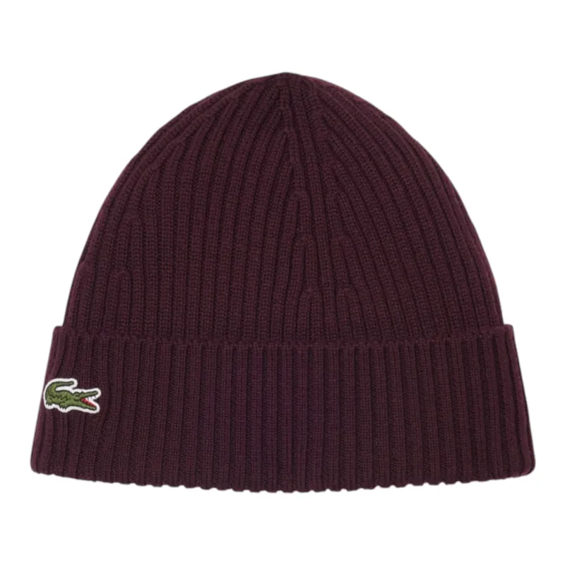 Lacoste Ribbed Wool Beanie Oxalis