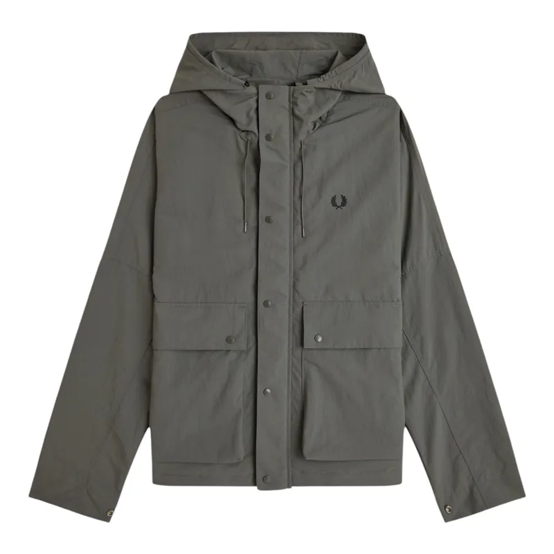 Fred Perry Cropped Ripstop Parka Field Green