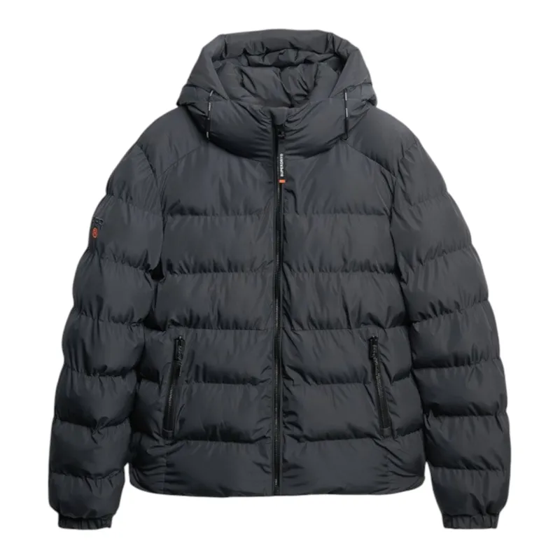 Superdry Hooded Sports Puffer Jacket Ebony