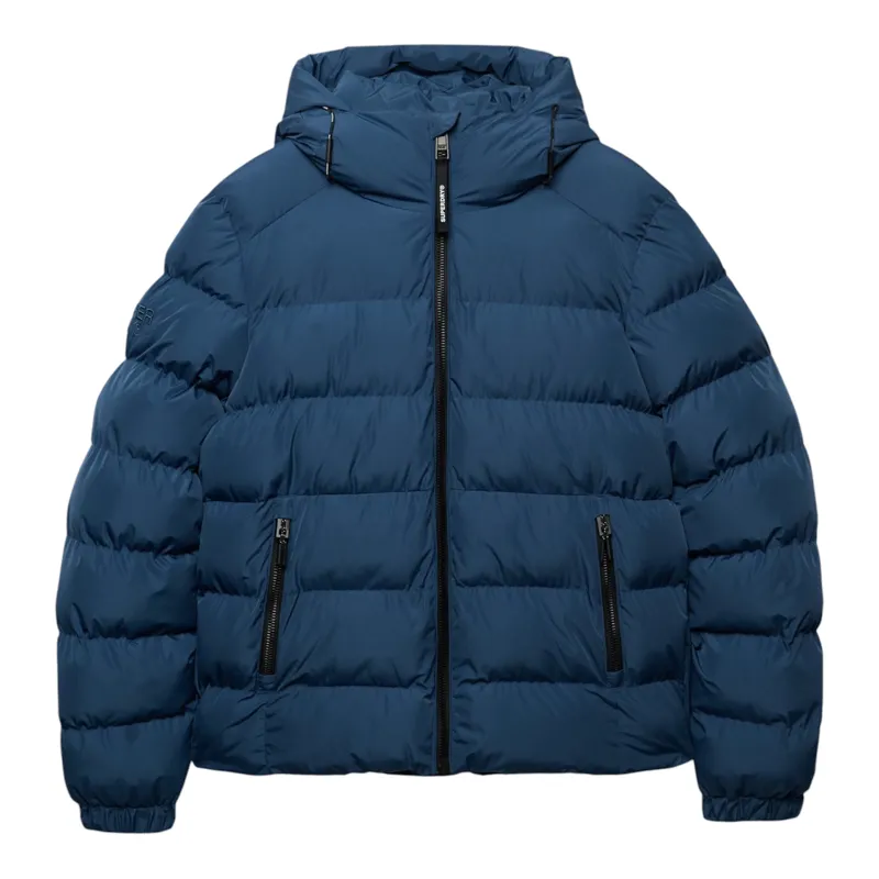 Superdry Hooded Sports Puffer Jacket Altitude Blue