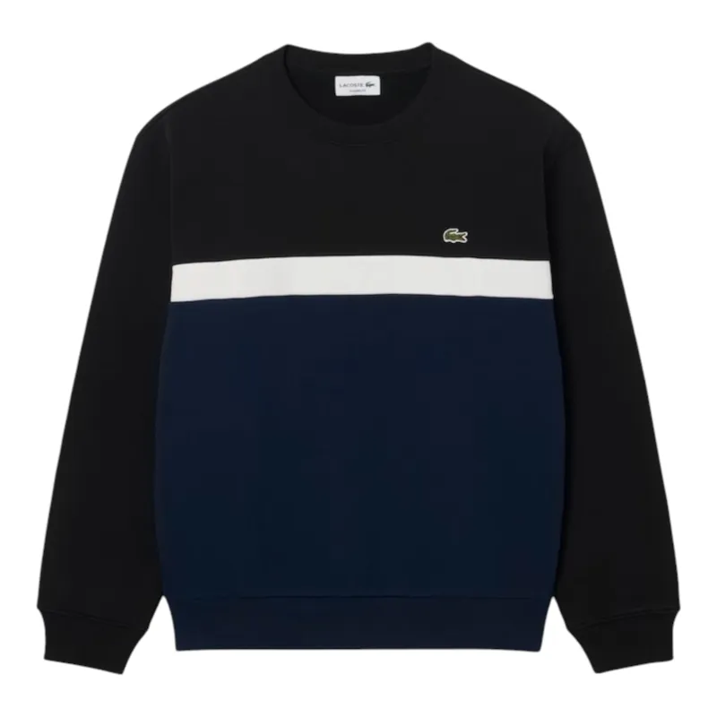 Lacoste Colour-block Fleece Sweatshirt Black