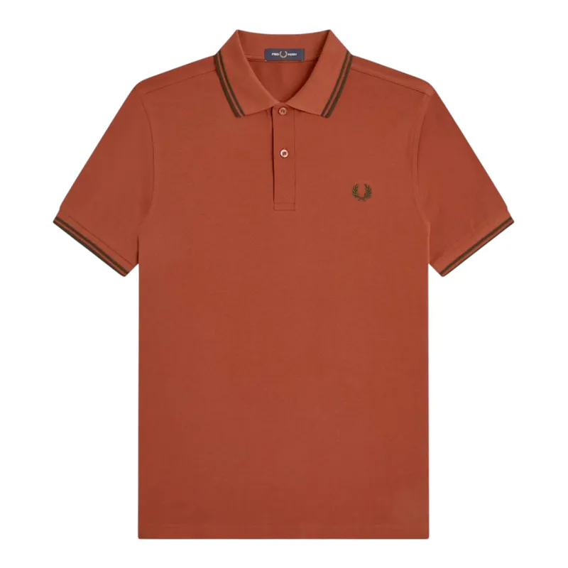 Fred Perry M3600-81C Polo T-shirt Brandy / Night Green / Night Green