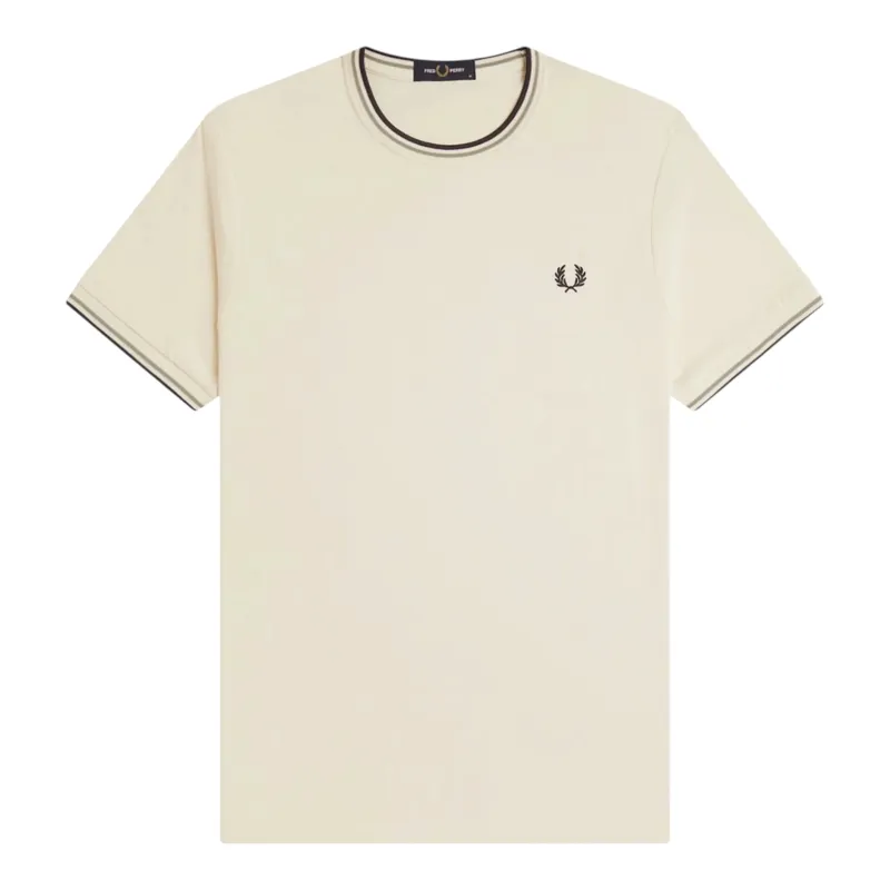 Fred Perry Twin Tipped T-shirt Ecru / Seagrass / Airforce