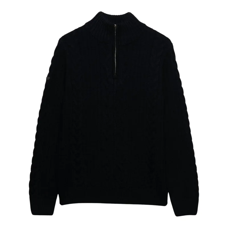 Superdry Jacob Cable Half Zip Knit Eclipse Navy
