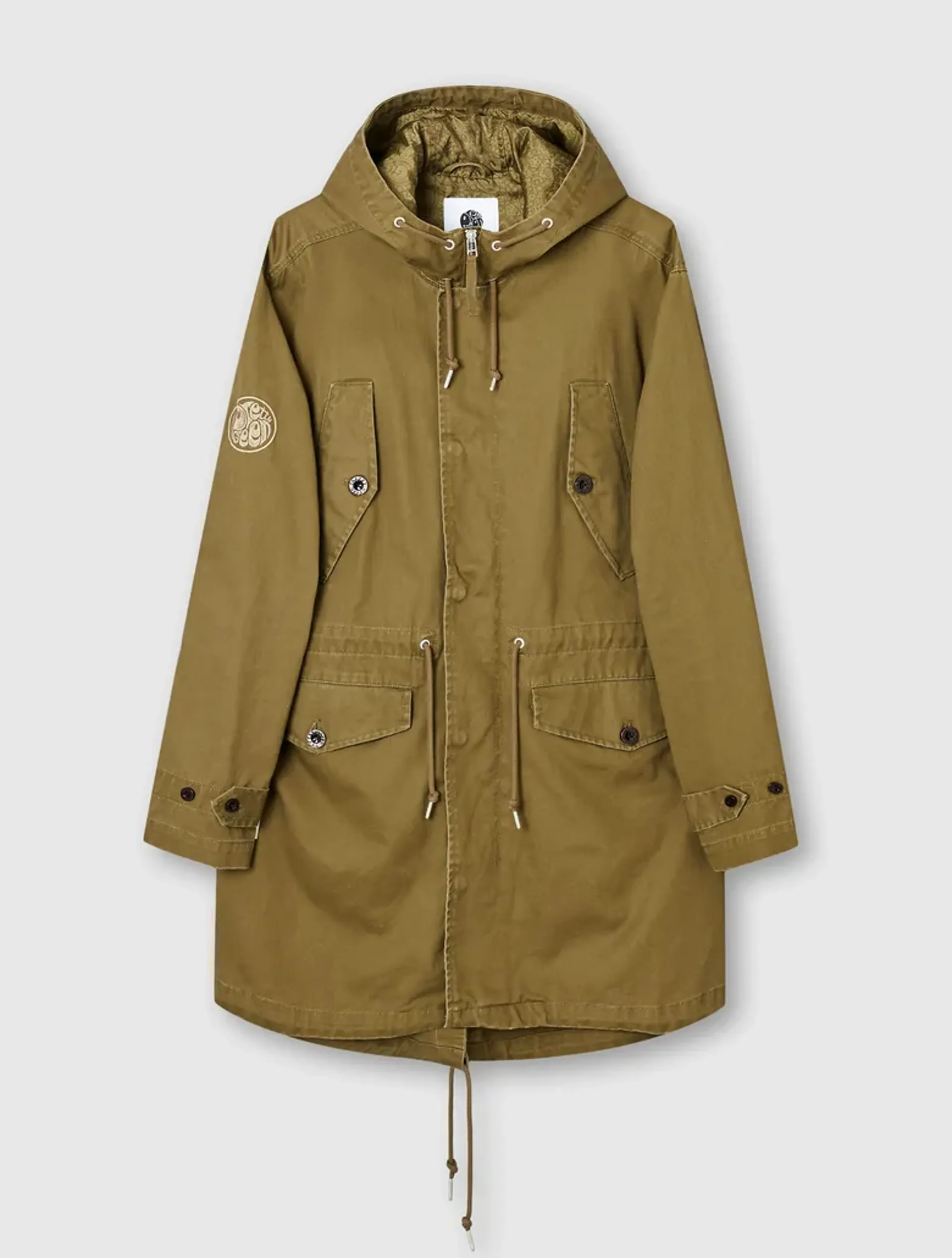 Pretty Green G22Q3MUOUT28 Mens Cassette Parka Khaki Pretty Green G22Q3MUOUT28 Mens Cassette Parka Khaki