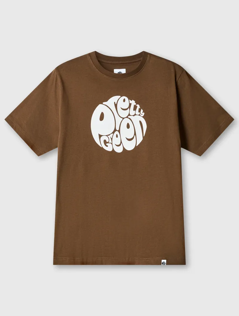 Pretty Green Gillespie Logo T-shirt Chocolate Brown-2