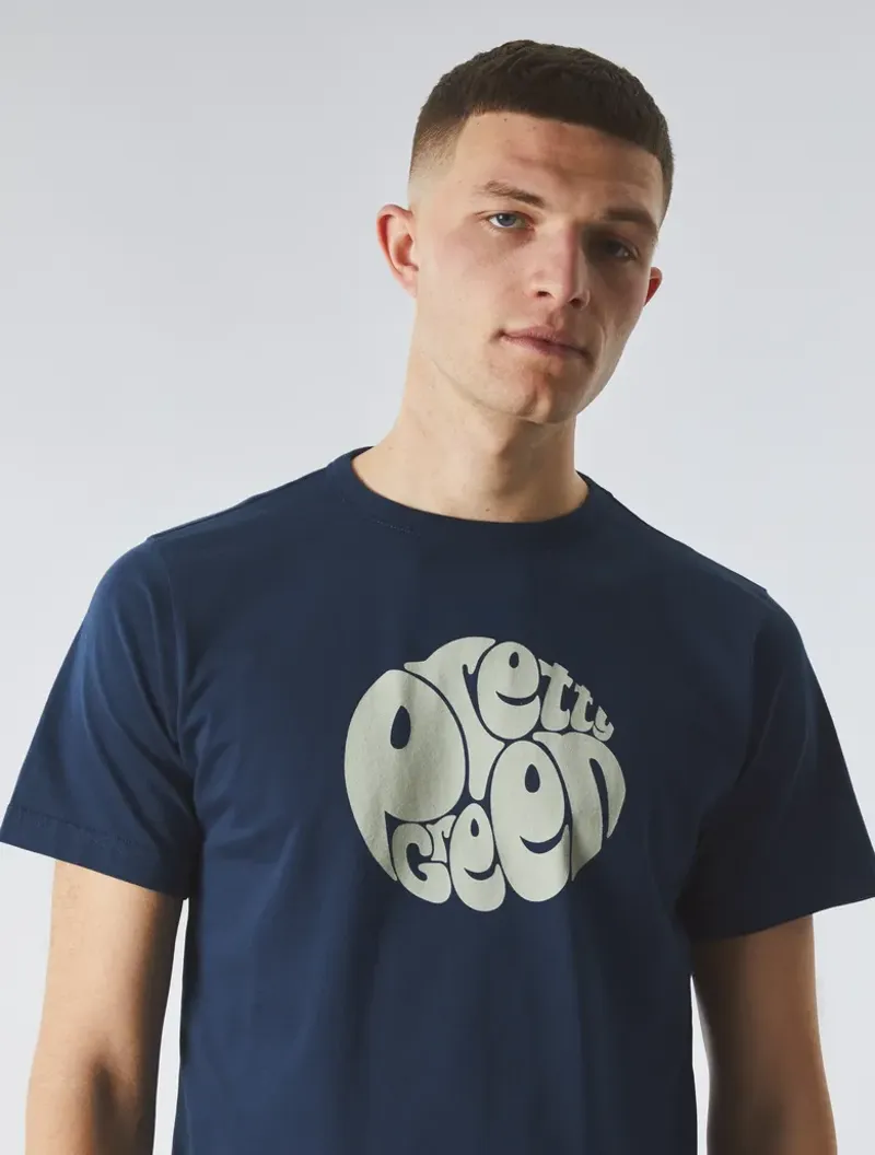 Pretty Green Gillespie Logo T-shirt Navy-5