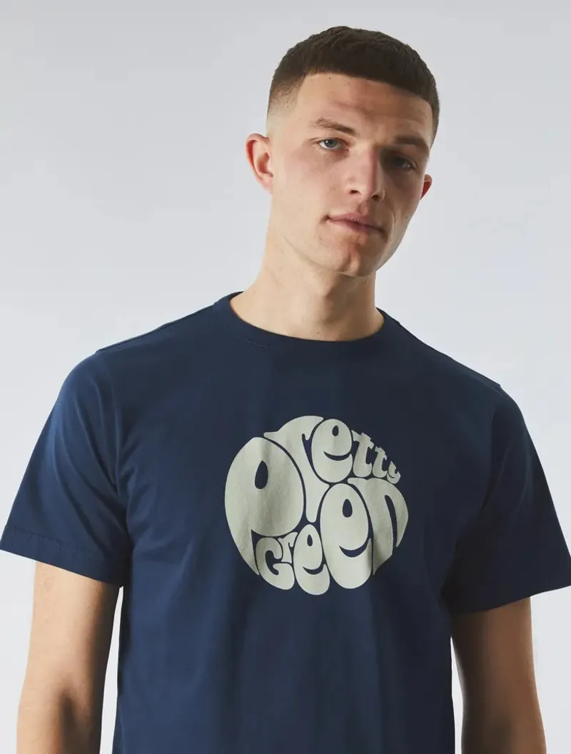 Pretty Green Gillespie Logo T-shirt Navy-3
