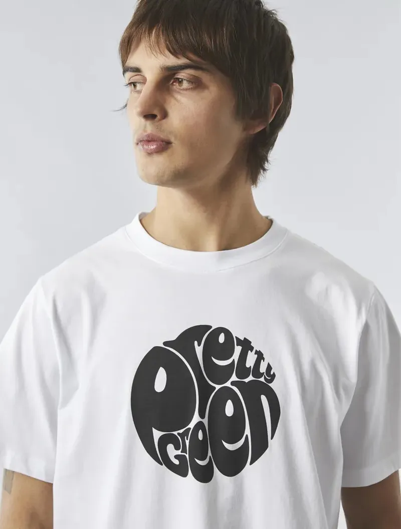 Pretty Green Gillespie Logo T-shirt White-3