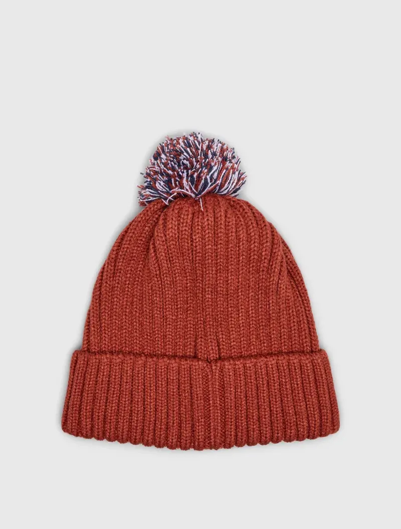 Pretty Green Live Forever Bobble Hat Red-1