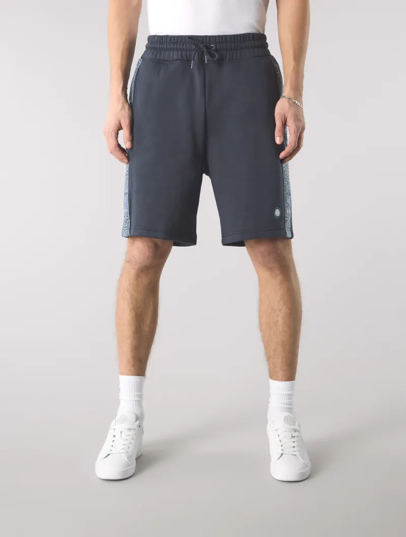 Pretty Green Eclipse Paisey Tape Sweat Shorts Navy XXL ONLY LAST PAIR-1