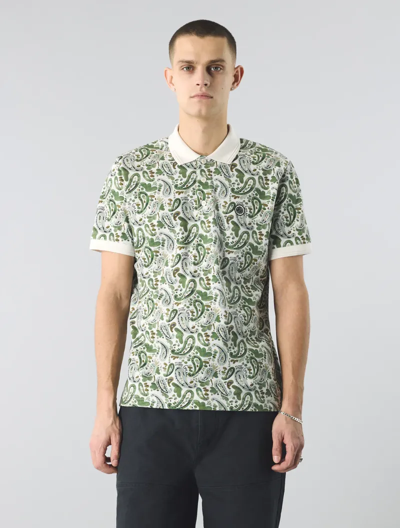 Pretty Green Aquarelle Paisley Polo Stone-2
