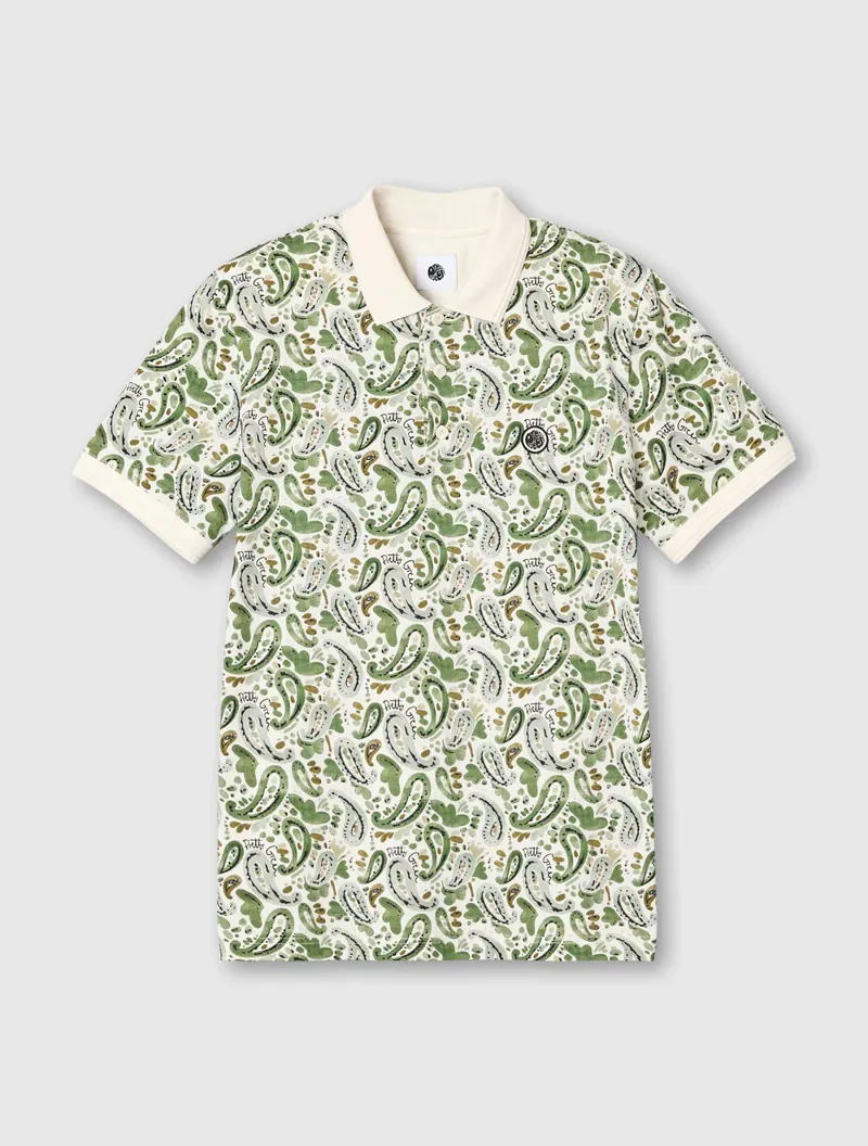 Pretty Green Aquarelle Paisley Polo Stone-3