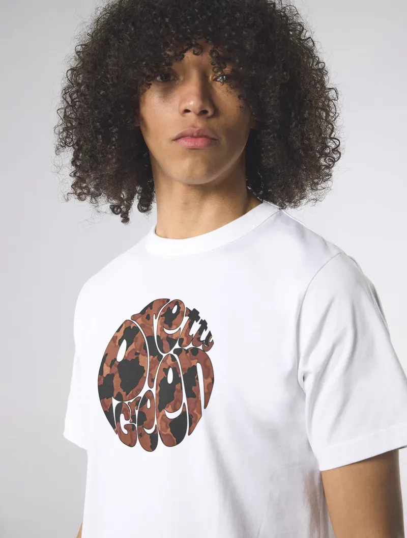 Pretty Green Brindle Logo T-Shirt White-1