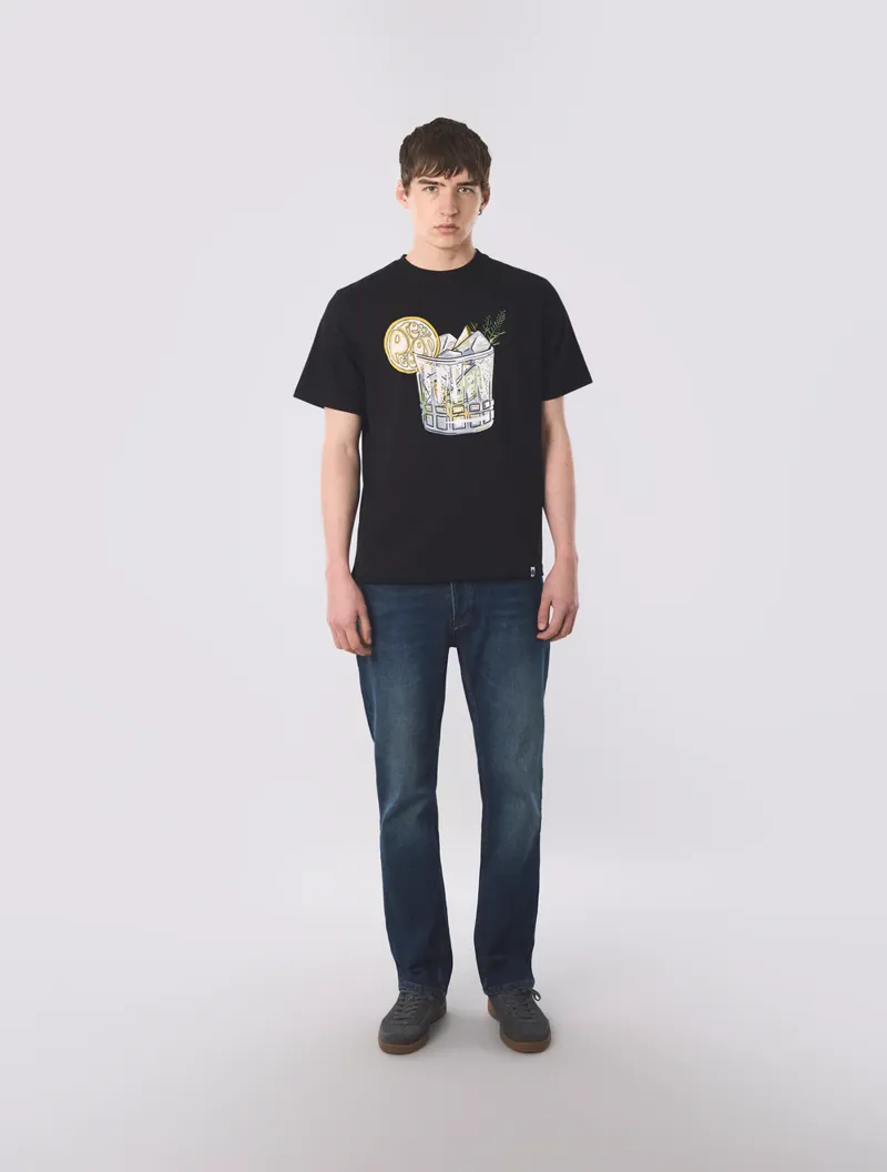 Pretty Green Gin and Tonic T Shirt Black-1