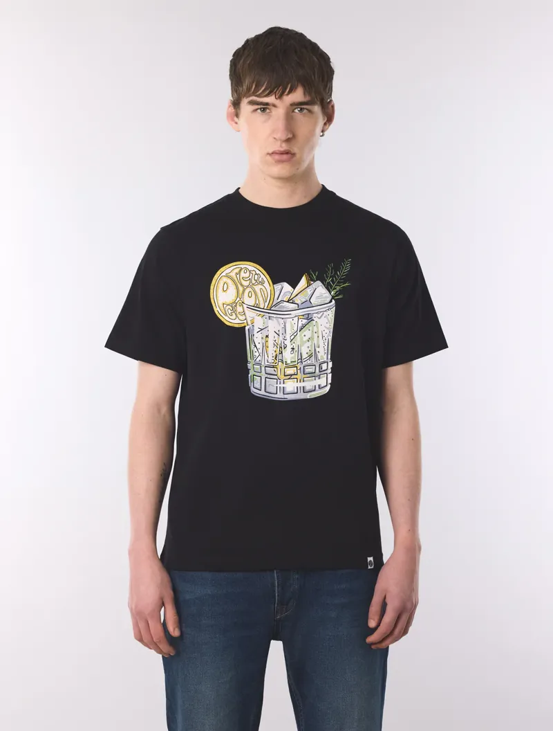 Pretty Green Gin and Tonic T Shirt Black-2