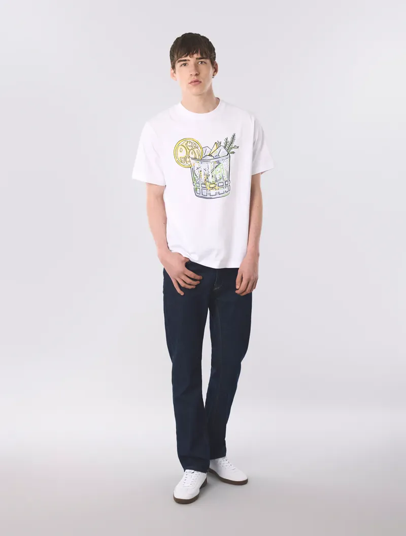 Pretty Green Gin and Tonic T Shirt White-1
