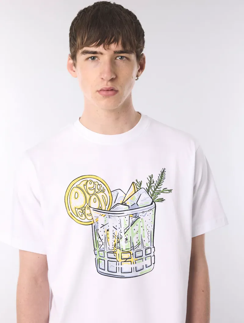 Pretty Green Gin and Tonic T Shirt White-4