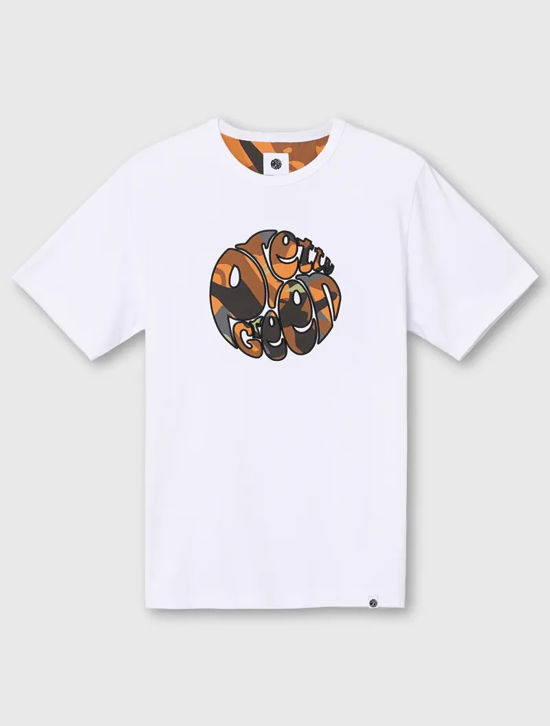 Pretty Green Rave Camo Logo T Shirt White
