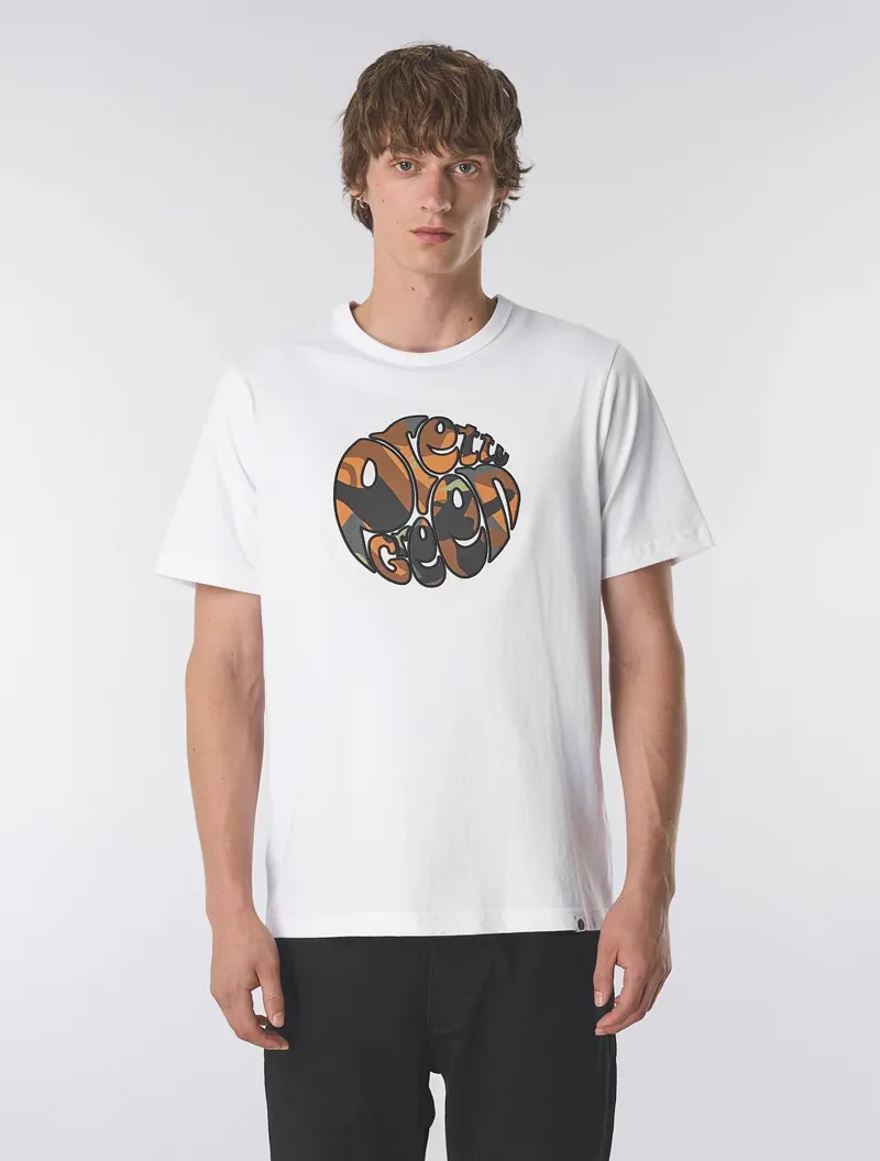 Pretty Green Rave Camo Logo T Shirt White-2