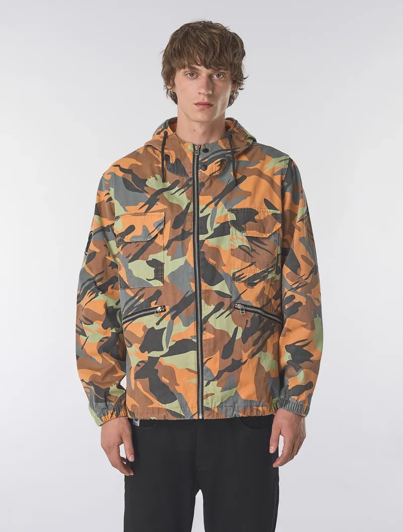 Pretty Green Rave Camo Hooded Jacket Multi-2