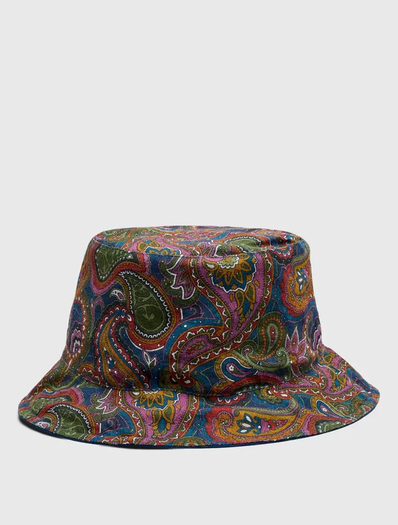 Pretty Green 15th Anniversary Reversible Paisley Bucket Hat Multi-2