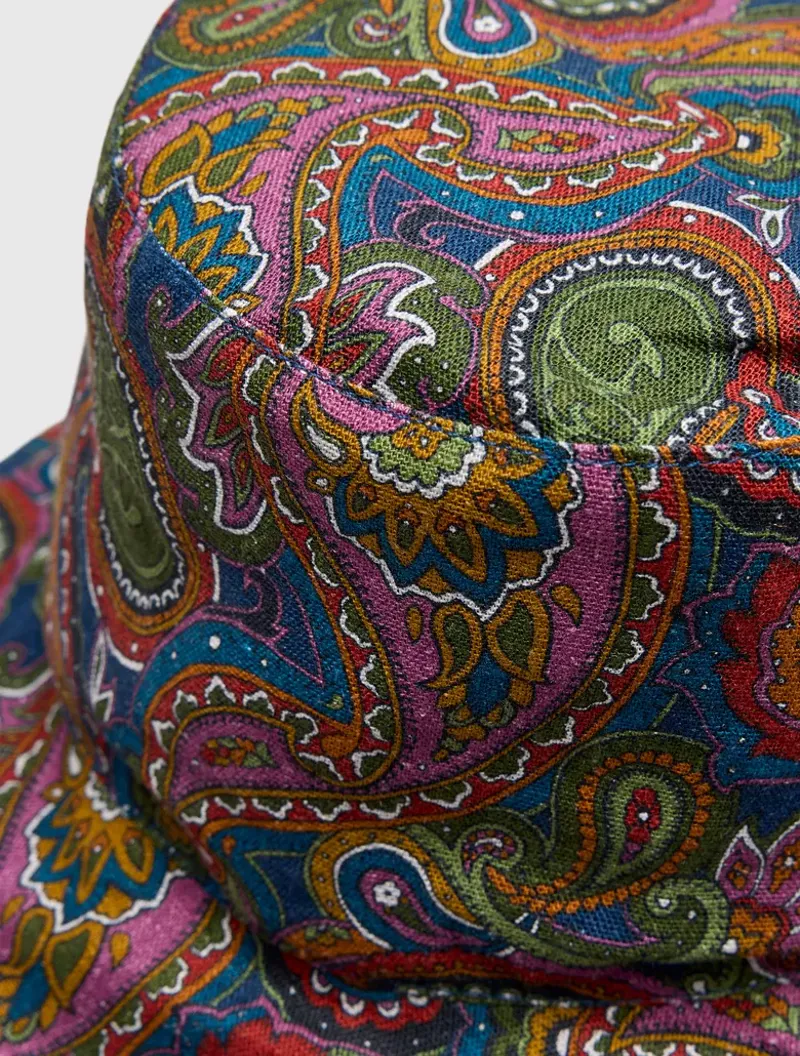 Pretty Green 15th Anniversary Reversible Paisley Bucket Hat Multi-4